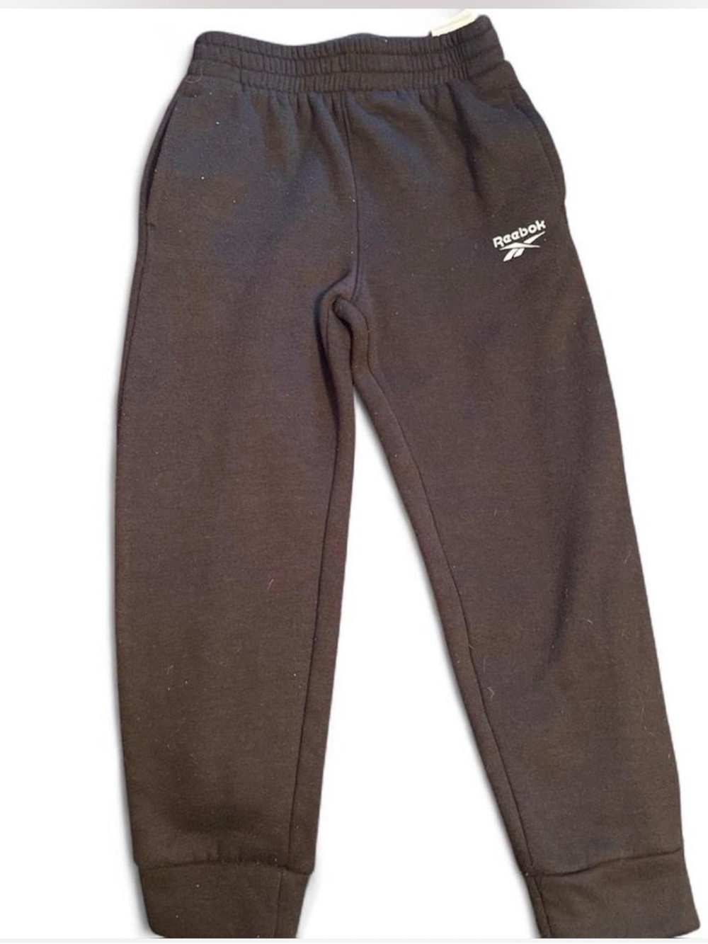 Reebok Kids Black Jogger Sweatpants with White Logo